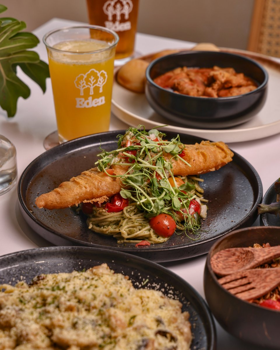 Creamy Avocado & Buttermilk Fried Cod Fish Pasta