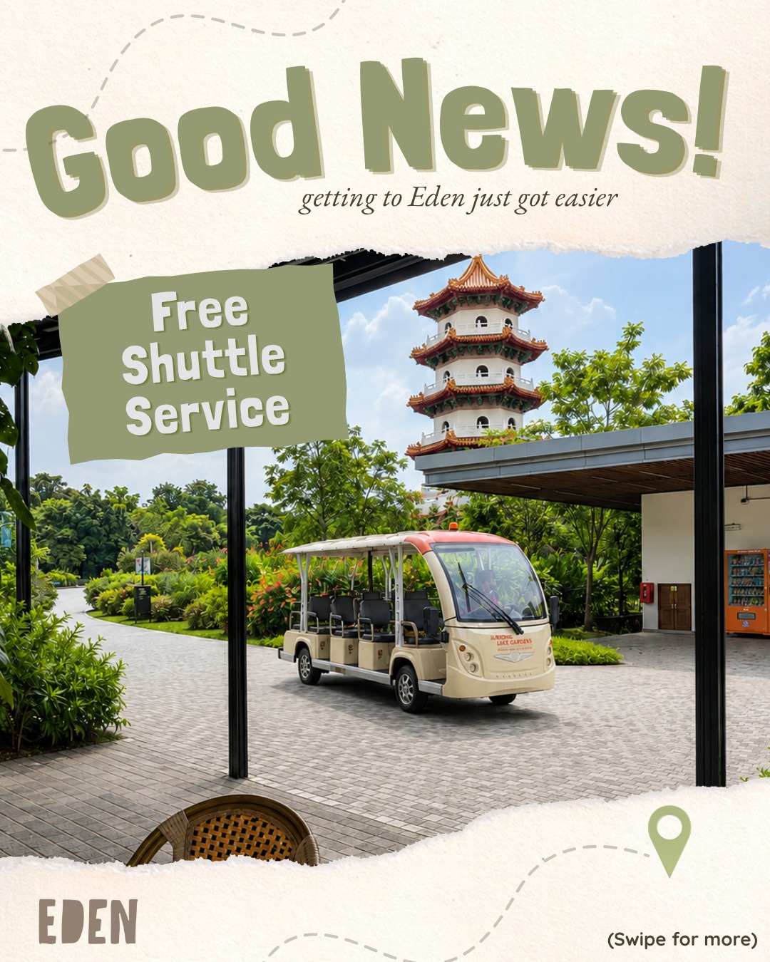 Free Garden Shuttle Service &mdash; Getting to EDEN Caf&eacute; just got easier