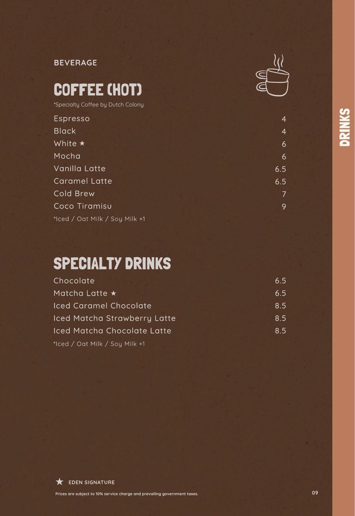 EDEN Chinese Garden Menu page 10